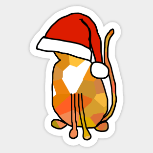 Christmas Ginger Cat in a Santa Hat Sticker